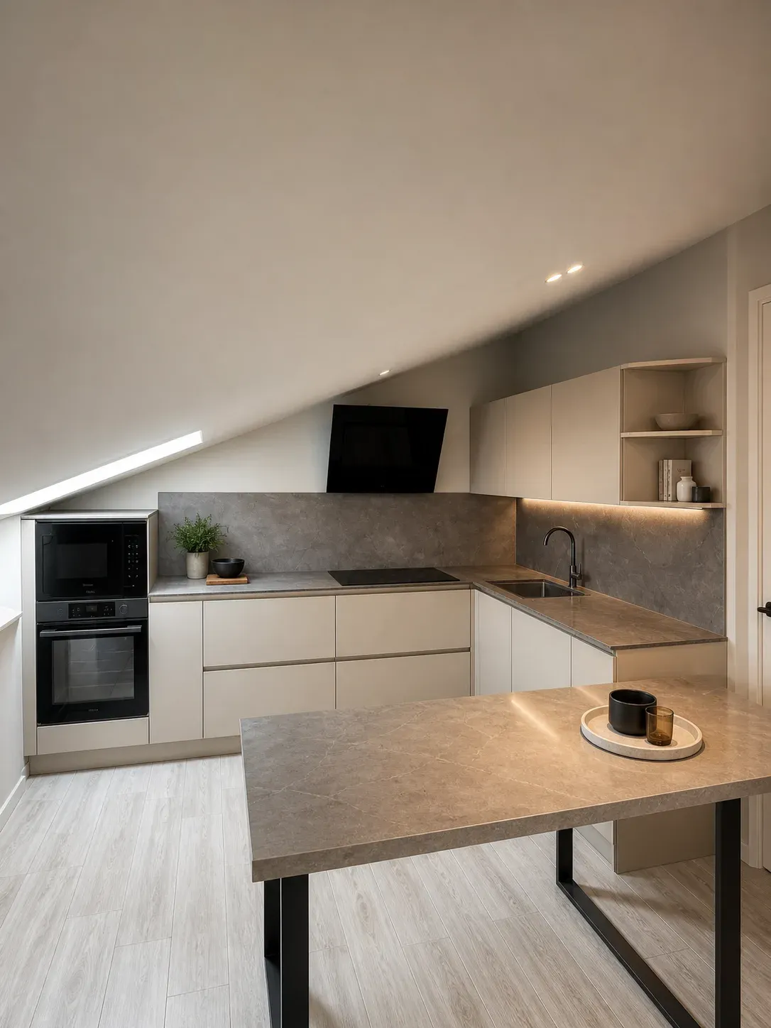 Una cucina su misura dove il soffitto sembrava un limite.